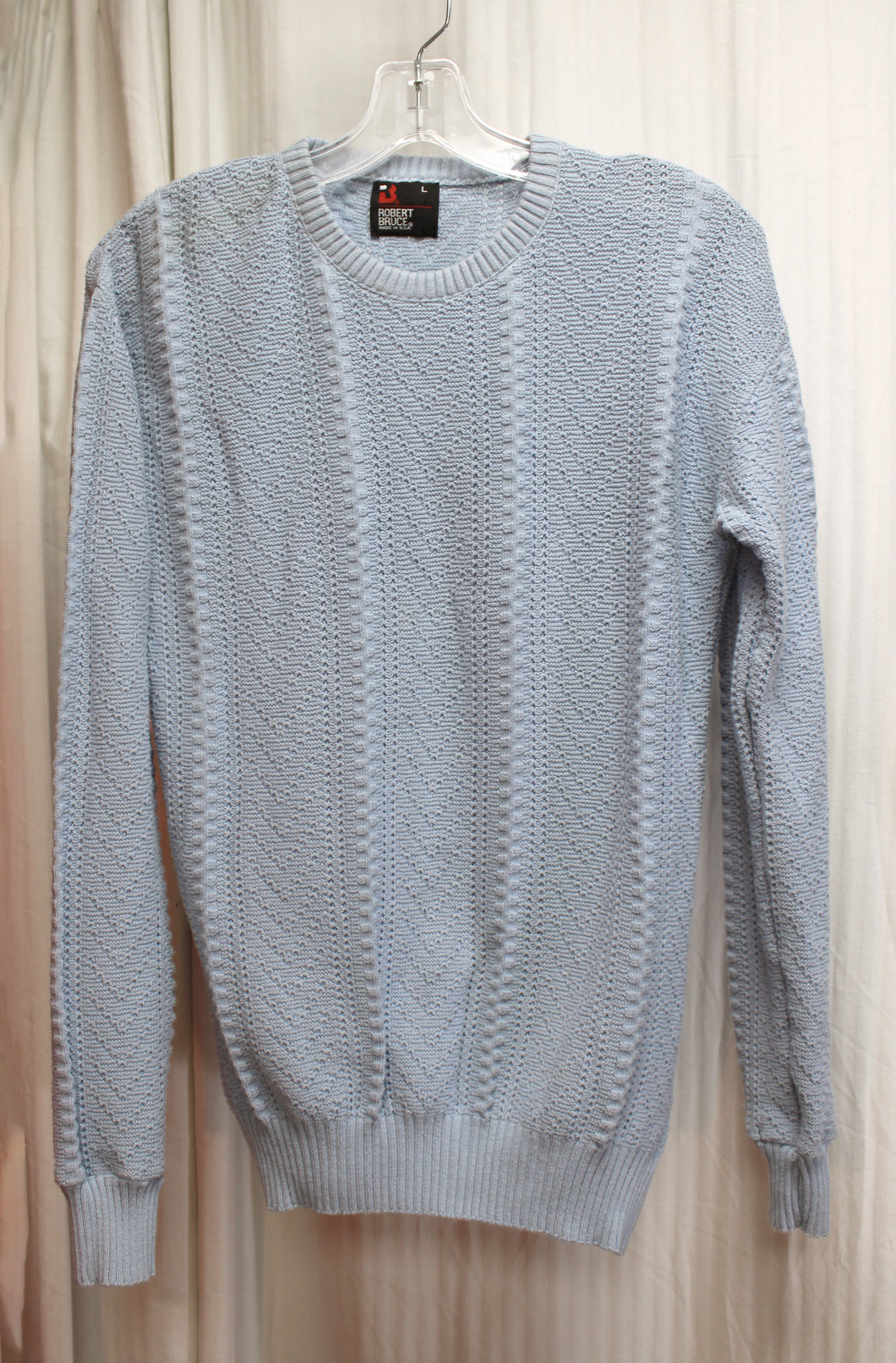 Vintage - Robert Bruce - Light Blue Pullover Sweater - Size L