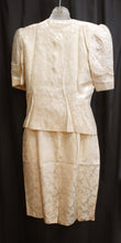 Load image into Gallery viewer, Vintage - Scott McClintock - Cream Jacquard w/ Lace &amp; Pearl Buttons Half Sleeve 2 Piece Skirt Suit - Size 6