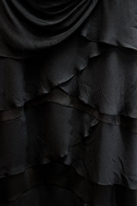 Tadashi Petite - Black Sleeveless Tiered Ruffle Special Occasion Dress - Size 12 (PETITE)