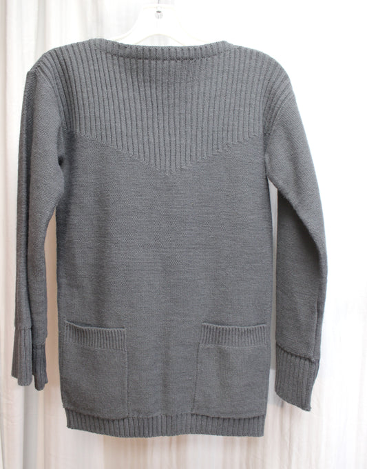 Vintage - Albee - Unique Ribbed Knit Detailing Pullover Sweater w/ Front Pockets - Size M