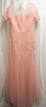 Load image into Gallery viewer, Alyce, Paris - Blush Pink Lace 1/2 Sleeve Long Gown w/ Train - Size 12 (w/ Tags)