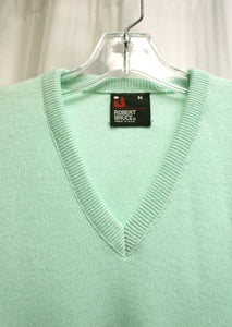 Men's Vintage - Robert Bruce - V-Neck Mint Green Pullover Sweater - Size M