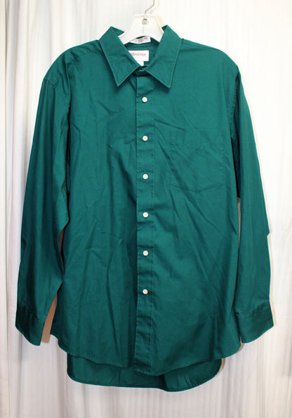 Men's Vintage - Windridge - Green, Long Sleeve Button Up Shirt  - Size 16 1/2-32/33