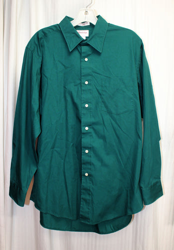 Men's Vintage - Windridge - Green, Long Sleeve Button Up Shirt  - Size 16 1/2-32/33