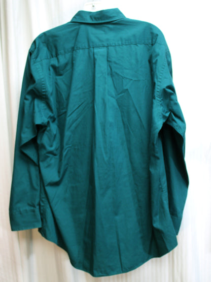 Men's Vintage - Windridge - Green, Long Sleeve Button Up Shirt  - Size 16 1/2-32/33