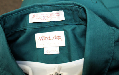 Men's Vintage - Windridge - Green, Long Sleeve Button Up Shirt  - Size 16 1/2-32/33