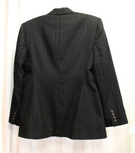 Load image into Gallery viewer, Lauren, Ralph Lauren - 100% Wool, Black w/ Gray Pinstripe Blazer Jacket - Size 4