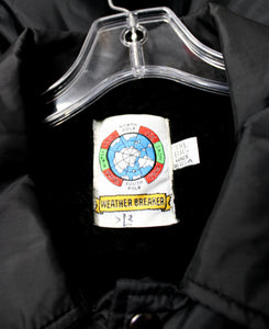Men's Vintage - Weather Breaker - Black Faux Fur Insolated Snap Front Nylon Jacket - Size 3XL