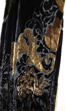 Load image into Gallery viewer, Citron Collection, Santa Monica - Black &amp; Earth Tones Burn Out Silk Velvet Floral Paisley Maxi Skirt - See Measurements 24&quot;-28&quot; Waist