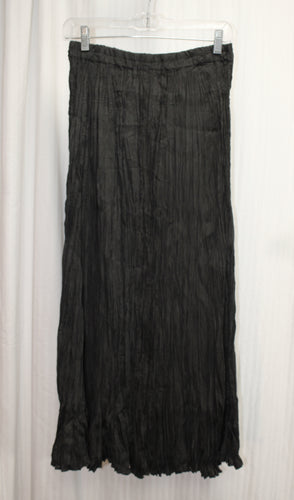 Vintage - Savannah - Black Silk Broomstick Skirt - Size L (26