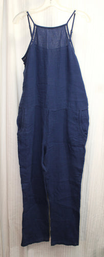 Cloth & Stone - Navy, Soft Textured Cotton, Adjustable Strap, Lounge Jumpsuit w/ Pockets - Size M