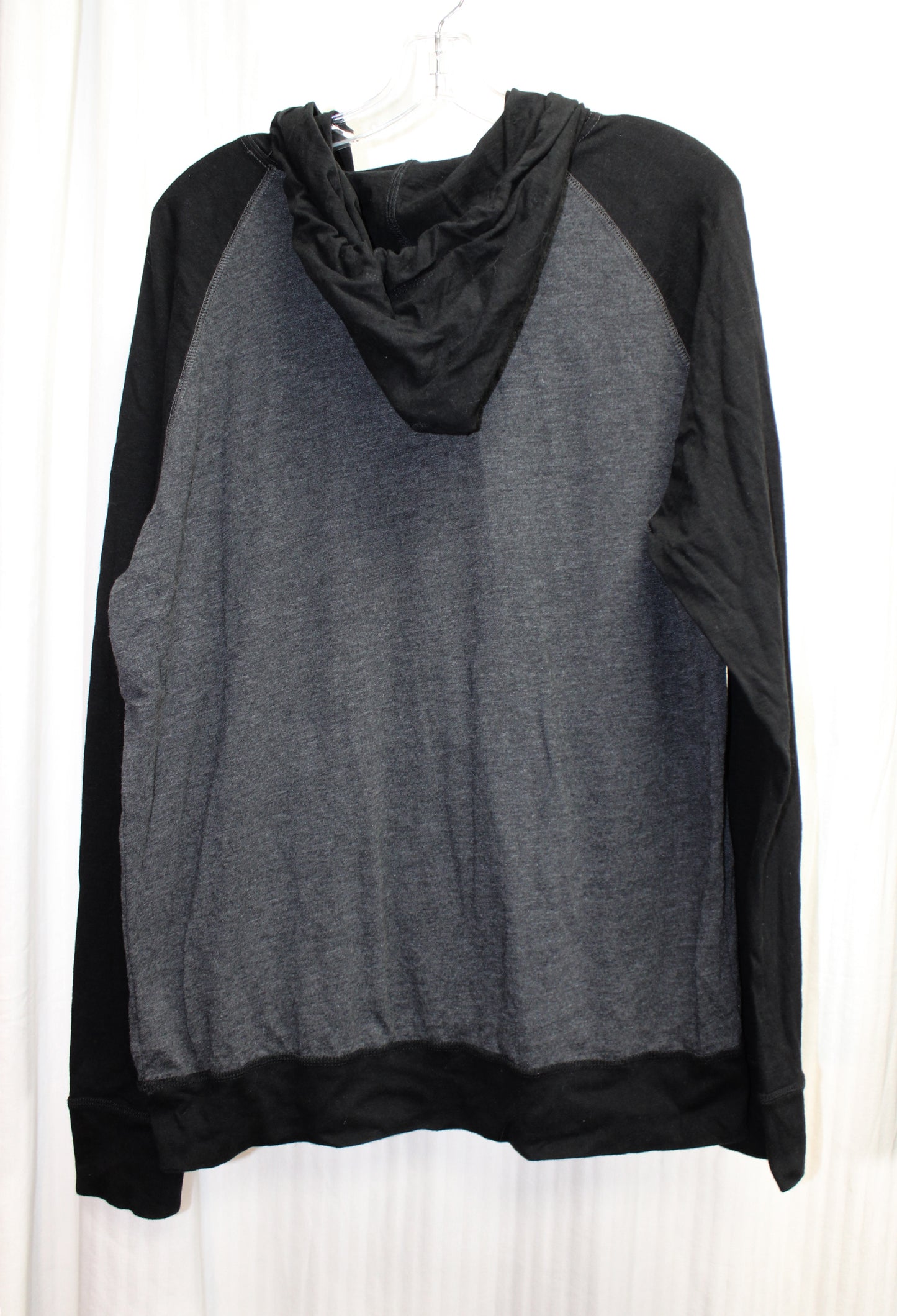 American Eagle Outfitters - Dark Gray & Black Ragland Long Sleeve Hooded Top - Size L