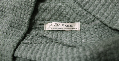 We the Free (Free People) = Oversized, Wide Neck, Ribbed Waffle Weave, Dolman Sleeve Pullover w/ Kangaroo Pocket Sweater - Size S