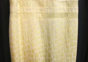 Vintage - David Josef - Yellow Satin & Unique Textured Dress - Size M