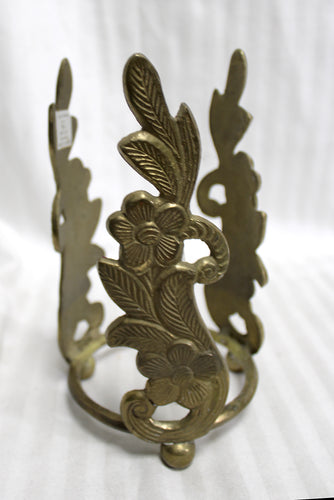 Vintage - Solid Brass Filigree Pillar Candle Holder 7