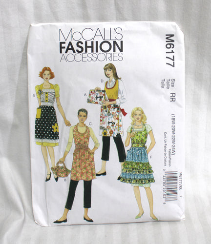 Vintage McCall's - Misses' and Women's Aprons and Casserole Carriers - M6177- Sewing Pattern - Size RR (18W,20W,22W,24W)