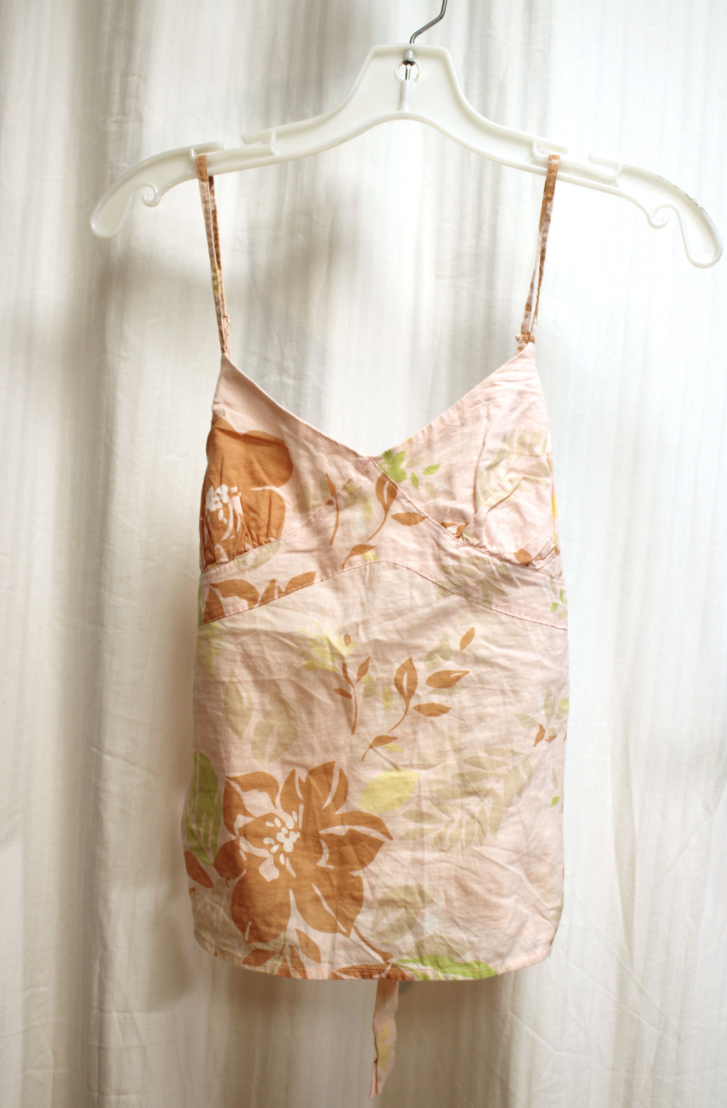American Eagle Outfitters - Pink Floral Spaghetti Strap Tie Back Tank Top - Size 2