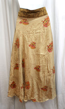 Load image into Gallery viewer, Exotic Print Reversible Silky Sari Fabric Wrap Skirt - 24-31&quot; Waist