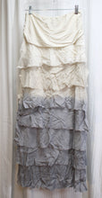 Load image into Gallery viewer, Tempo Paris - Gradient to Gray, Raw Hem Layered Ruffle Maxi Skirt - Size S
