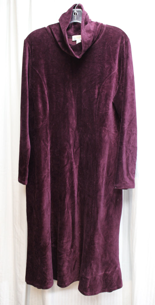 Talbots- Ribbed Velour Turtleneck Sweater Dress - Size M (PETITE)