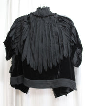 Load image into Gallery viewer, BCBG Maxazria - Black Unique Whimsygoth, Silk Blend Velvet &amp; Pleated Chiffon Design, Short Sleeve Jacket - Size L