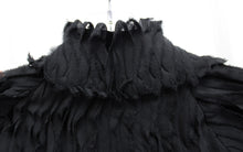 Load image into Gallery viewer, BCBG Maxazria - Black Unique Whimsygoth, Silk Blend Velvet &amp; Pleated Chiffon Design, Short Sleeve Jacket - Size L