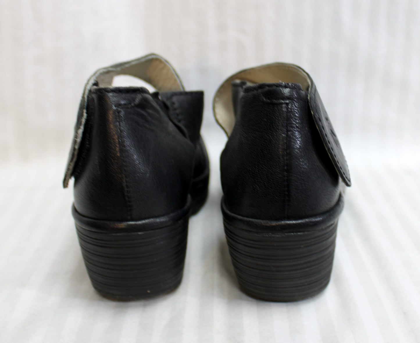 Fly London - Black Wedge Cross Front Mary Jane w/ Velcro Strap - Size Euro 42 (US 10)