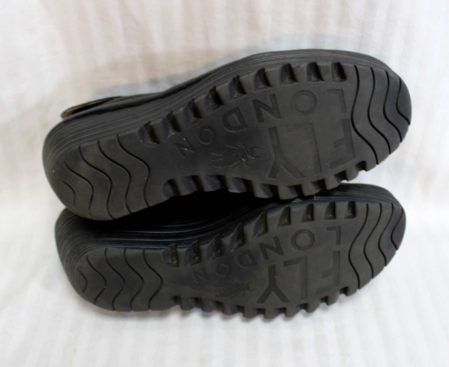 Fly London - Black Wedge Cross Front Mary Jane w/ Velcro Strap - Size Euro 42 (US 10)