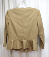 Load image into Gallery viewer, Tibi - Tan 3/4th Sleeve Wool Deep V-Neck Fitted Blazer - Size 0