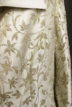 Load image into Gallery viewer, JS Collections - Champagne Beaded Jacquard Cropped Sleeveless Top &amp; Matching Jacket - Size 12