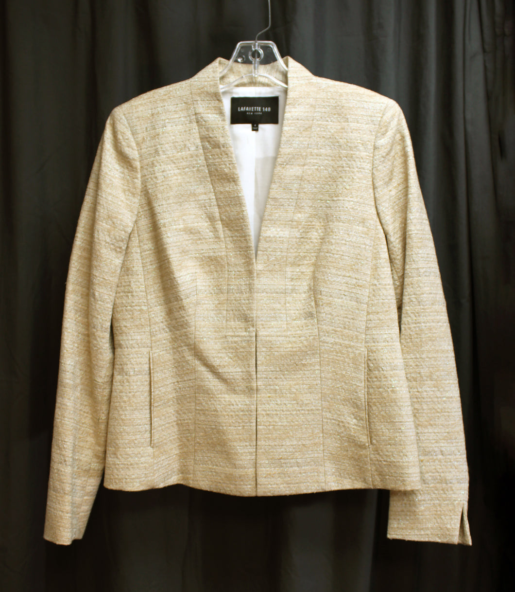 Lafayette 148 New York - Multitone Tan w/ Iridescent  Threads Blazer Jacket - Size 4