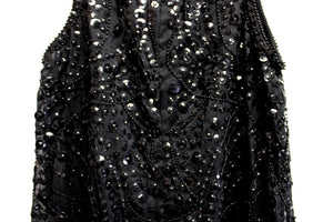 Raga - Black Sleeveless Beaded & Sequined Swing Mini Dress - Size M (w/ Tags)