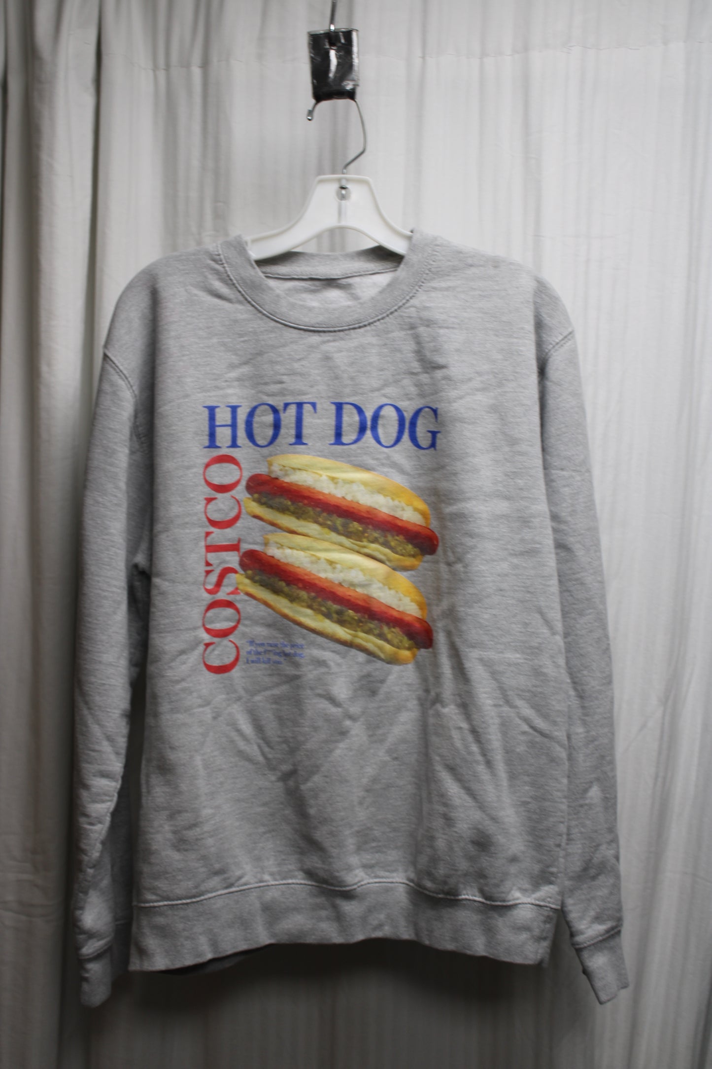 "Costco Hotdog" Graphic Crew Neck Sweatshirt