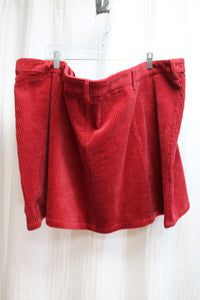 Disney/Pixar - Turning Red Embroidered Snap Front Corduroy Mini Skirt w/ Front Flap Pockets - Size 3X (See Measurements 56" Waist)