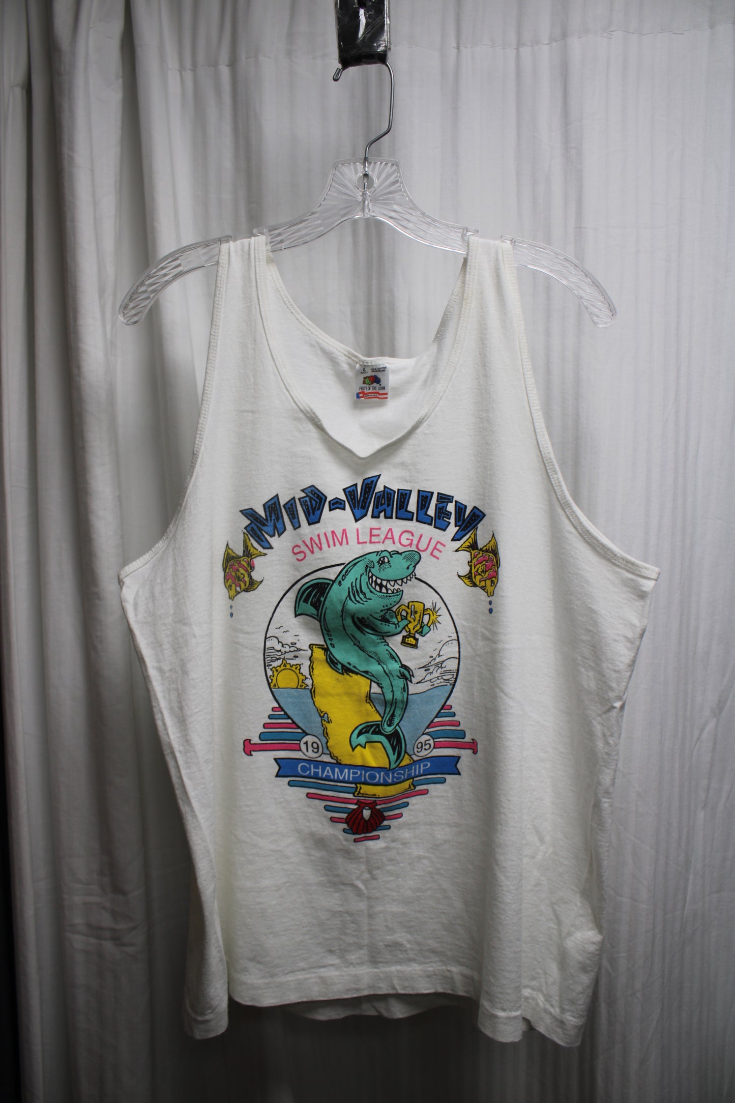 Shark Graphic Single Stitch Tank Top