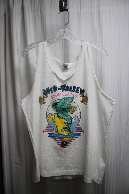 Shark Graphic Single Stitch Tank Top