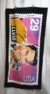 Vintage 1988- Postmark Originals - Elvis 29 Cent Stamp Commemorative Beach Towel w/ Tag