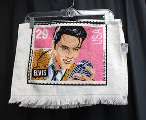 Vintage 1993 - Leshner Mills, Set of 2, 29 Cent Elvis Stamp Commemorative Tea Towels