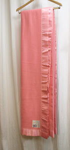 Vintage - John Atkinson & Sons (Made in England) 100% Cashmere "Cashmere de Luxe" Pink Blanket - 98" x 90"