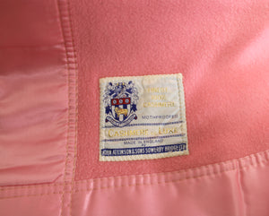 Vintage - John Atkinson & Sons (Made in England) 100% Cashmere "Cashmere de Luxe" Pink Blanket - 98" x 90"