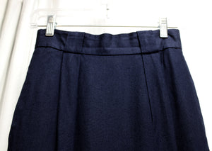 Vintage 80's - Evan-Picone - Navy Wool Pencil Skirt w/ Pockets - Size 4 (24" Waist)