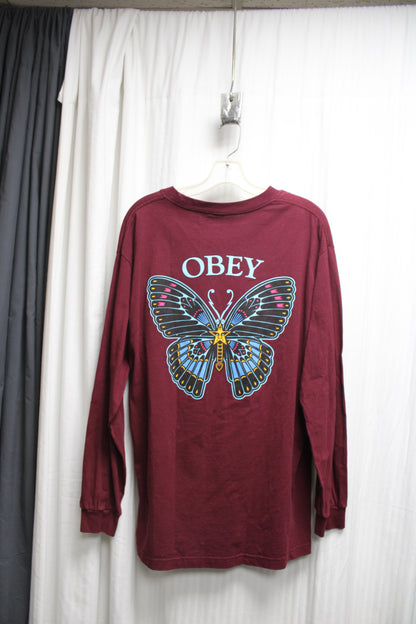 OBEY Butterfly Graphic Long Sleeve T-Shirt