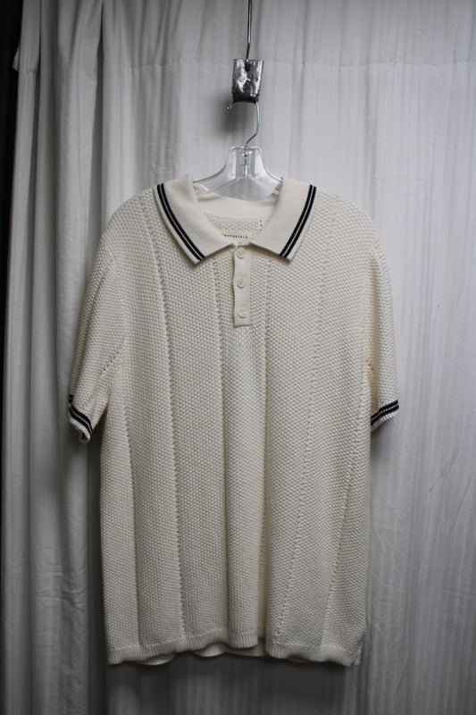 Aeropostale Solid Tipped Crocheted Polo