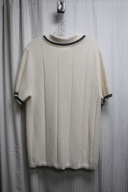 Aeropostale Solid Tipped Crocheted Polo