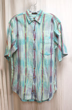 Load image into Gallery viewer, Men&#39;s Vintage - Colours by Alexander Julian- Blue &amp; Multicolor Short Sleeve Lightweight Shirt - Size M