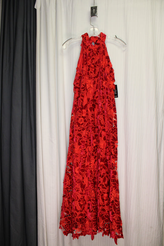 Boston Proper -  Red Floral Lace Dress- Size "8"