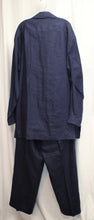 Load image into Gallery viewer, Men&#39;s Vintage - Drop Dead Collection by R. Finley -  2 PC, Navy Blue Linen, X-Long &amp; Slouchy Shirt &amp; Pants w/ Unique Buttons (SEE MEASUREMENTS- 36&quot; Unstretched Waist)