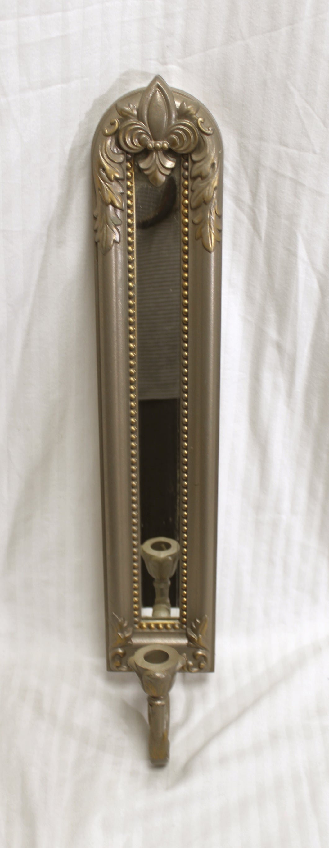 Vintage - Home Interiors & Gifts - Tall Mirrored Taper Candle Sconce - 23