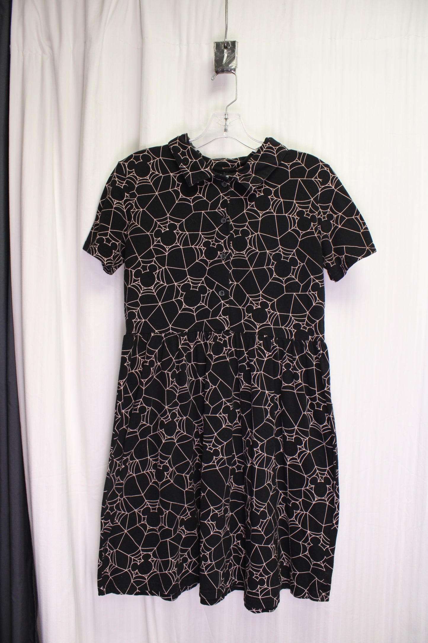 Cakeworthy - Mickey Mouse Spiderweb Collared Mini Dress -Size "M"