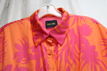 Load image into Gallery viewer, Do+Be - Pink &amp; Orange &quot;VICI AYZEL&quot; Tropical Print Button &amp; Tie Front Light Weight Dress - Size XL